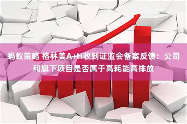 蚂蚁策略 格林美A+H收到证监会备案反馈：公司和旗下项目是否属于高耗能高排放