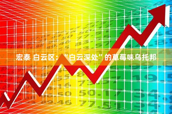 宏泰 白云区：“白云深处”的草莓味乌托邦
