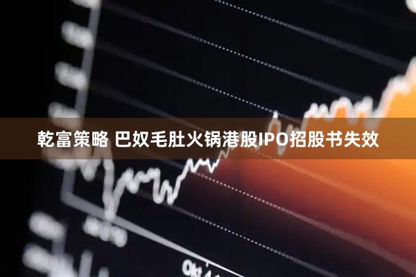 乾富策略 巴奴毛肚火锅港股IPO招股书失效
