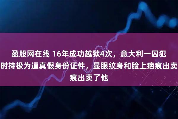 盈股网在线 16年成功越狱4次，意大利一囚犯被捕时持极为逼真假身份证件，显眼纹身和脸上疤痕出卖了他